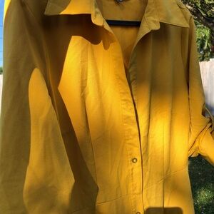 Vibrant Mustard Button-Up Dress